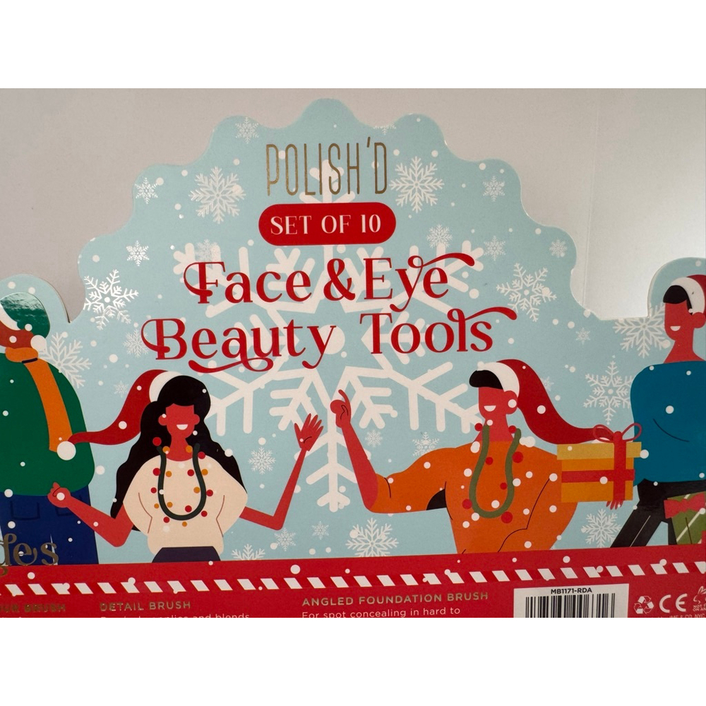 POLISH’D Set of 10 Face & Eye Beauty Tools – Holiday Bus Tin - Picture 4 of 8